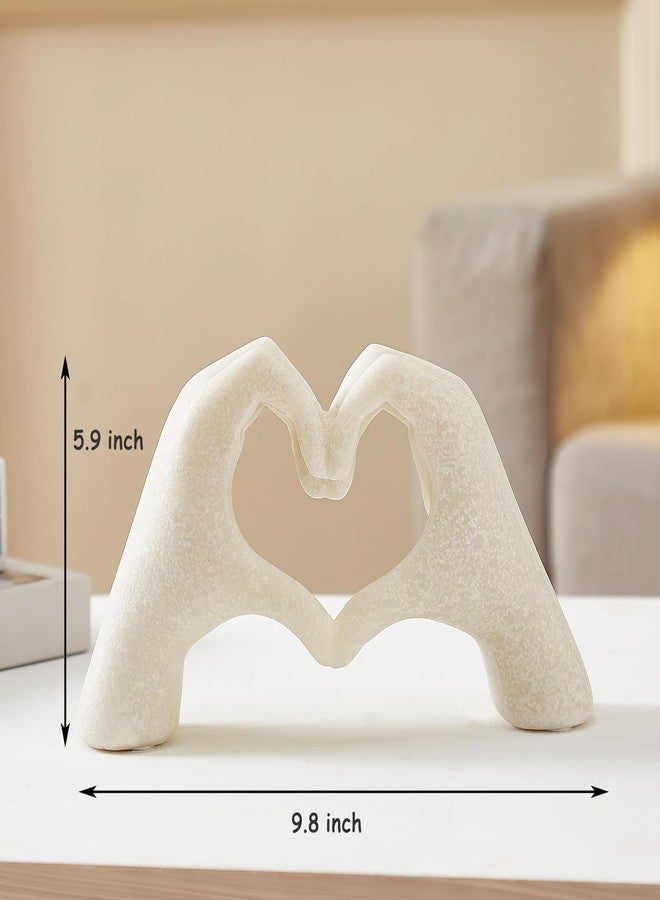 OTARTU Marble Gesture Heart Decoration, Modern Love Statue Finger, Abstract Heart Hands Sculpture Home Wedding Decoration,Shelf Decor - Image 2